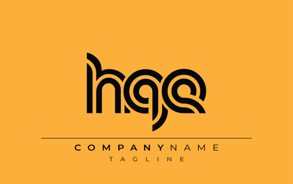 HQE Creative Unique Modern Letter Logo Design. Stylized logo featuring a unique letter design, presenting abstract minimalist aesthetics and modern appeal.