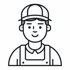 cartoon builder with helmet