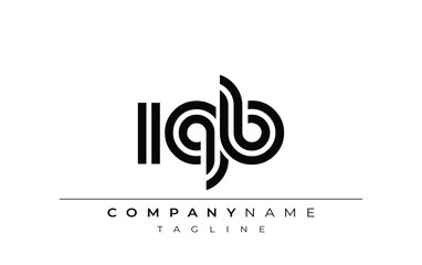IQB Creative Unique Modern Letter Logo Design. Stylized logo featuring a unique letter design, presenting abstract minimalist aesthetics and modern appeal.