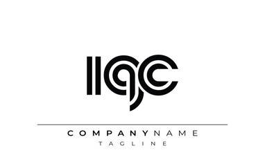 IQC Creative Unique Modern Letter Logo Design. Stylized logo featuring a unique letter design, presenting abstract minimalist aesthetics and modern appeal.