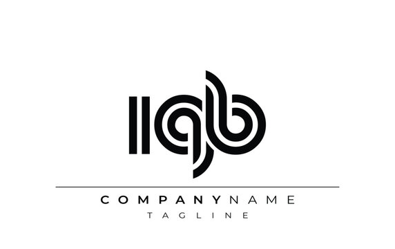 IQB Creative Unique Modern Letter Logo Design. Stylized logo featuring a unique letter design, presenting abstract minimalist aesthetics and modern appeal.