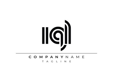 IQL Creative Unique Modern Letter Logo Design. Stylized logo featuring a unique letter design, presenting abstract minimalist aesthetics and modern appeal.