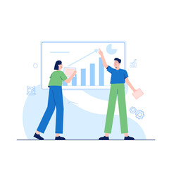 business team with graph