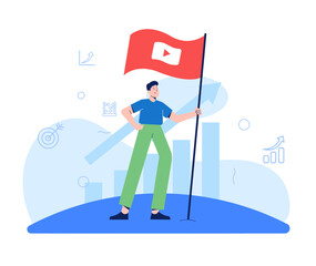 men reach the top of the social media marketing mountain