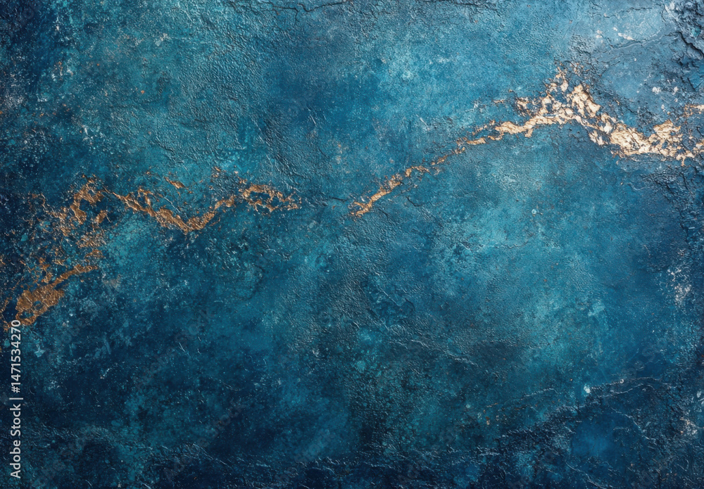 Poster deep teal textured background with gold accents, ideal for design projects needing a luxurious, mood