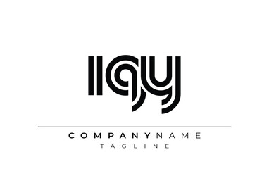 IQY Creative Unique Modern Letter Logo Design. Stylized logo featuring a unique letter design, presenting abstract minimalist aesthetics and modern appeal.