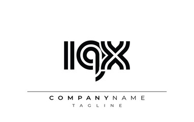IQX Creative Unique Modern Letter Logo Design. Stylized logo featuring a unique letter design, presenting abstract minimalist aesthetics and modern appeal.