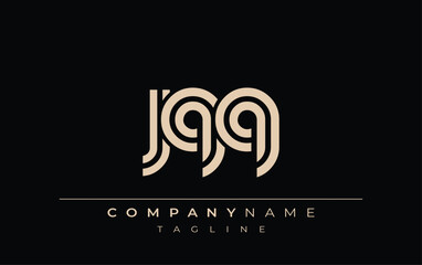 JQQ Creative Unique Modern Letter Logo Design. Stylized logo featuring a unique letter design, presenting abstract minimalist aesthetics and modern appeal.