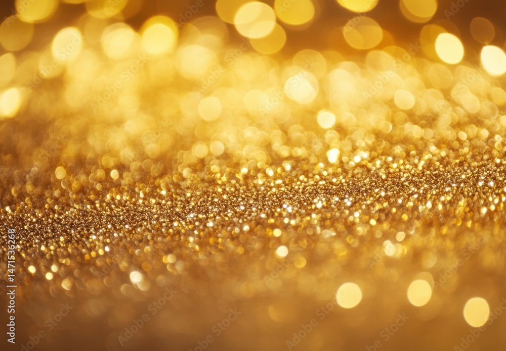 Poster shimmering gold glitter texture with bokeh lights, perfect for festive backgrounds or luxurious desi