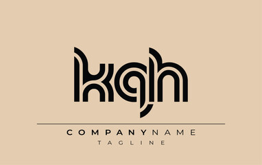 KQH Creative Unique Modern Letter Logo Design. Stylized logo featuring a unique letter design, presenting abstract minimalist aesthetics and modern appeal.