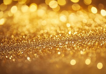 Shimmering gold glitter texture with bokeh lights, perfect for festive backgrounds or luxurious designs.  Ideal for celebratory themes and adding a touch of glamour. : Generative AI