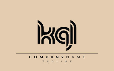 KQL Creative Unique Modern Letter Logo Design. Stylized logo featuring a unique letter design, presenting abstract minimalist aesthetics and modern appeal.