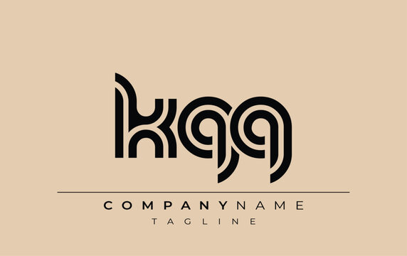 KQQ Creative Unique Modern Letter Logo Design. Stylized logo featuring a unique letter design, presenting abstract minimalist aesthetics and modern appeal.
