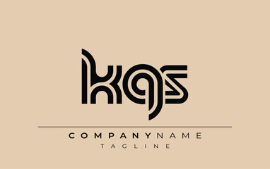 KQS Creative Unique Modern Letter Logo Design. Stylized logo featuring a unique letter design, presenting abstract minimalist aesthetics and modern appeal.