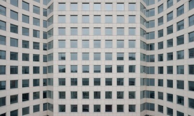 Fototapeta premium Modern Architectural Facade: Geometric Pattern of Windows on a Contemporary Building