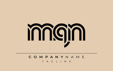 MQN Creative Unique Modern Letter Logo Design. Stylized logo featuring a unique letter design, presenting abstract minimalist aesthetics and modern appeal.