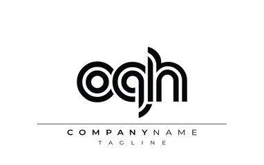 OQH Creative Unique Modern Letter Logo Design. Stylized logo featuring a unique letter design, presenting abstract minimalist aesthetics and modern appeal.