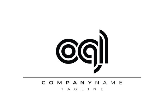 OQL Creative Unique Modern Letter Logo Design. Stylized logo featuring a unique letter design, presenting abstract minimalist aesthetics and modern appeal.