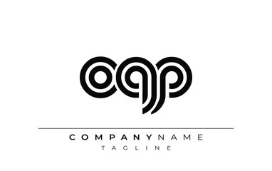 OQP Creative Unique Modern Letter Logo Design. Stylized logo featuring a unique letter design, presenting abstract minimalist aesthetics and modern appeal.