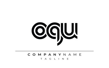 OQU Creative Unique Modern Letter Logo Design. Stylized logo featuring a unique letter design, presenting abstract minimalist aesthetics and modern appeal.