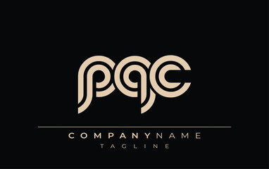 PQC Creative Unique Modern Letter Logo Design. Stylized logo featuring a unique letter design, presenting abstract minimalist aesthetics and modern appeal.