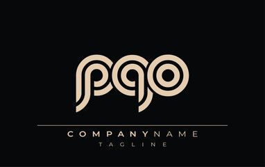 PQO Creative Unique Modern Letter Logo Design. Stylized logo featuring a unique letter design, presenting abstract minimalist aesthetics and modern appeal.