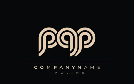 PQP Creative Unique Modern Letter Logo Design. Stylized logo featuring a unique letter design, presenting abstract minimalist aesthetics and modern appeal.