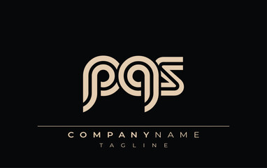 PQS Creative Unique Modern Letter Logo Design. Stylized logo featuring a unique letter design, presenting abstract minimalist aesthetics and modern appeal.