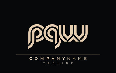 PQW Creative Unique Modern Letter Logo Design. Stylized logo featuring a unique letter design, presenting abstract minimalist aesthetics and modern appeal.