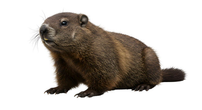 Groundhog Emerging from Burrow