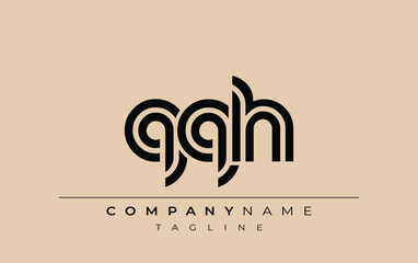 QQH Creative Unique Modern Letter Logo Design. Stylized logo featuring a unique letter design, presenting abstract minimalist aesthetics and modern appeal.