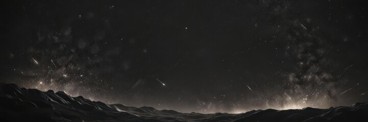 Naklejka premium Inky black canvas speckled with brilliant starlight, ethereal glow , astronomy, star clusters