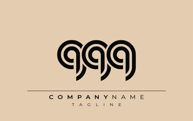QQQ Creative Unique Modern Letter Logo Design. Stylized logo featuring a unique letter design, presenting abstract minimalist aesthetics and modern appeal.
