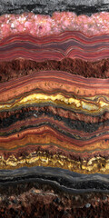 Vivid Geological Cross-Section Revealing Ancient Strata and Fossils