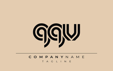 QQV Creative Unique Modern Letter Logo Design. Stylized logo featuring a unique letter design, presenting abstract minimalist aesthetics and modern appeal.
