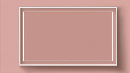Fototapeta premium Rectangular frame with a light border on a solid pink background.