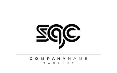 SQC Creative Unique Modern Letter Logo Design. Stylized logo featuring a unique letter design, presenting abstract minimalist aesthetics and modern appeal.