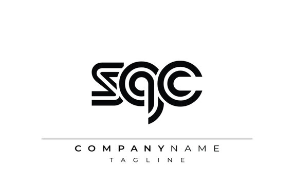 SQC Creative Unique Modern Letter Logo Design. Stylized logo featuring a unique letter design, presenting abstract minimalist aesthetics and modern appeal.