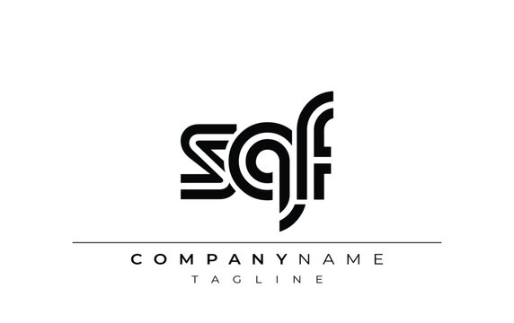 SQF Creative Unique Modern Letter Logo Design. Stylized logo featuring a unique letter design, presenting abstract minimalist aesthetics and modern appeal.