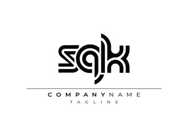 SQK Creative Unique Modern Letter Logo Design. Stylized logo featuring a unique letter design, presenting abstract minimalist aesthetics and modern appeal.