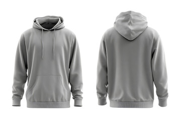 Elegant Grey Hoodie Template for Casual Clothing Mockup