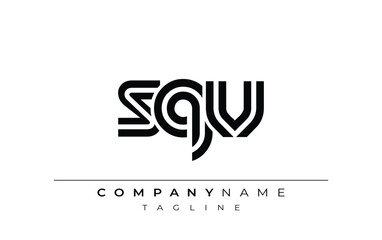 SQV Creative Unique Modern Letter Logo Design. Stylized logo featuring a unique letter design, presenting abstract minimalist aesthetics and modern appeal.