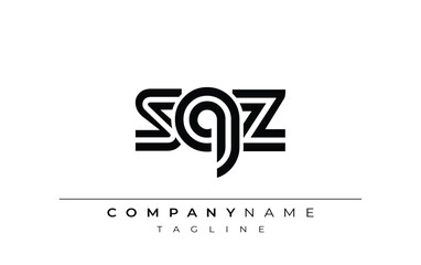 SQZ Creative Unique Modern Letter Logo Design. Stylized logo featuring a unique letter design, presenting abstract minimalist aesthetics and modern appeal.