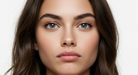 Fototapeta premium Stunning close-up portrait of a young woman with natural beauty.