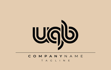 UQB Creative Unique Modern Letter Logo Design. Stylized logo featuring a unique letter design, presenting abstract minimalist aesthetics and modern appeal.