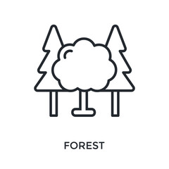 Forest Icon Outline Style. Vector Illustration For Graphic Design