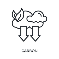Carbon Icon Outline Style. Vector Illustration For Graphic Design