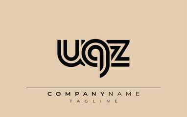 UQZ Creative Unique Modern Letter Logo Design. Stylized logo featuring a unique letter design, presenting abstract minimalist aesthetics and modern appeal.