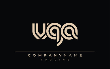 VQA Creative Unique Modern Letter Logo Design. Stylized logo featuring a unique letter design, presenting abstract minimalist aesthetics and modern appeal.