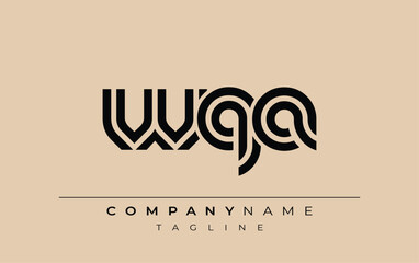 WQA Creative Unique Modern Letter Logo Design. Stylized logo featuring a unique letter design, presenting abstract minimalist aesthetics and modern appeal.